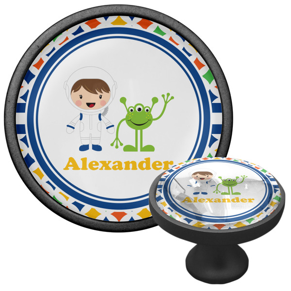 Boy's Astronaut Cabinet Knob - Black - Multi Angle