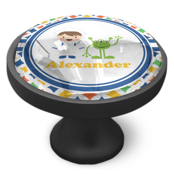 Boy's Astronaut Cabinet Knob - Black - Side