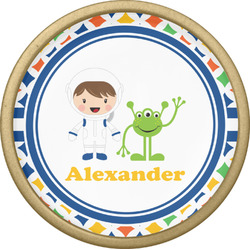 Boy's Astronaut Cabinet Knob - Gold (Personalized)