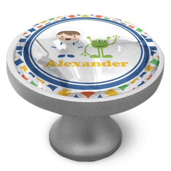 Boy's Astronaut Cabinet Knob - Nickel - Side