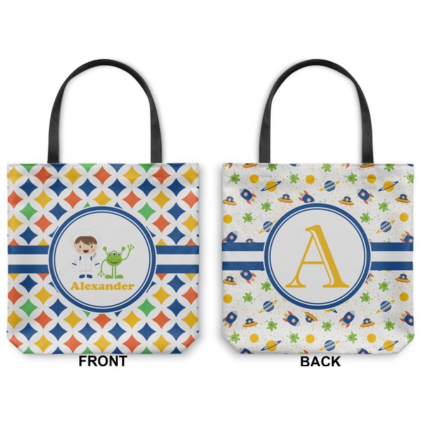 Boy's Astronaut Canvas Tote - Front and Back