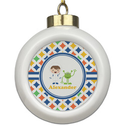 Boy's Astronaut Ceramic Ball Ornament (Personalized)
