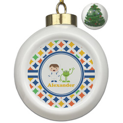 Boy's Astronaut Ceramic Ball Ornament - Christmas Tree (Personalized)