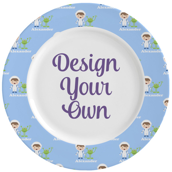 Custom Boy's Astronaut Ceramic Dinner Plates (Set of 4) (Personalized)