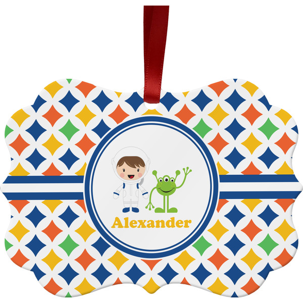 Boy's Astronaut Christmas Ornament (Front View)