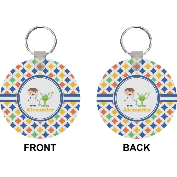 Boy's Astronaut Circle Keychain (Front + Back)