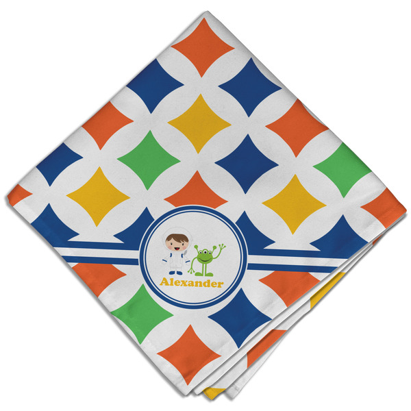 Boy's Astronaut Cloth Napkins - Personalized Dinner (Folded Four Corners)
