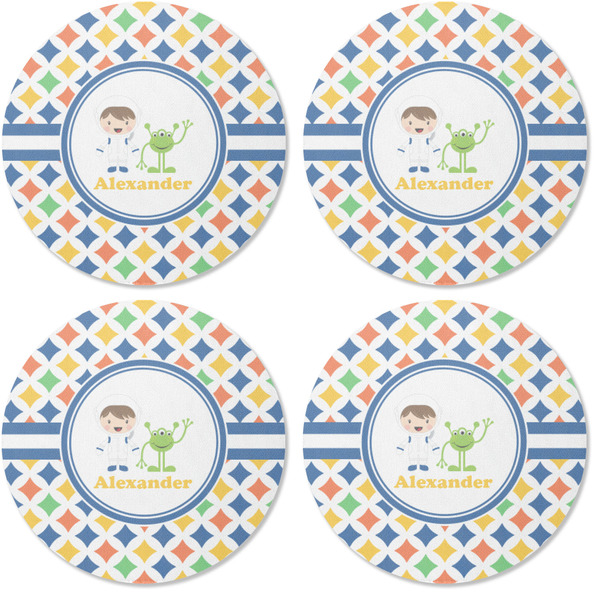 Boy's Astronaut Coaster Round Rubber Back - Apvl