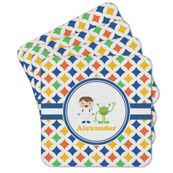 Boy's Astronaut Cork Coaster - Set of 4 w/ Name or Text