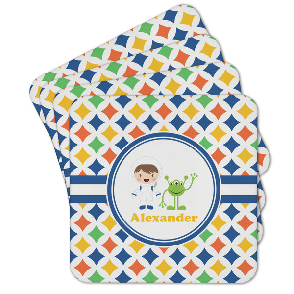 Custom Boy's Astronaut Cork Coaster - Set of 4 w/ Name or Text