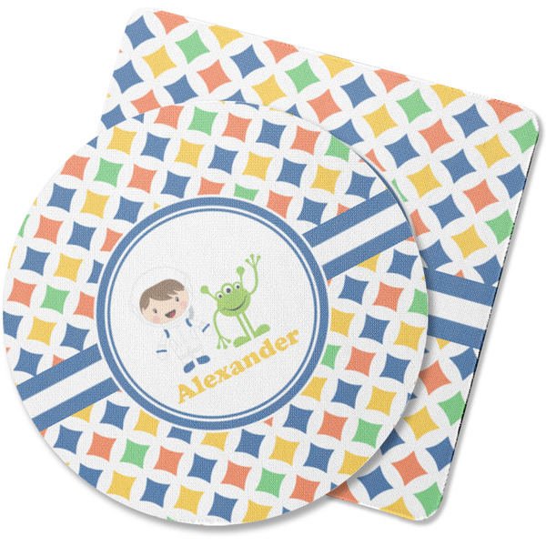 Custom Boy's Astronaut Rubber Backed Coaster (Personalized)