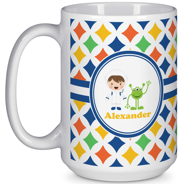 Custom Boy's Astronaut 15 Oz Coffee Mug - White (Personalized)