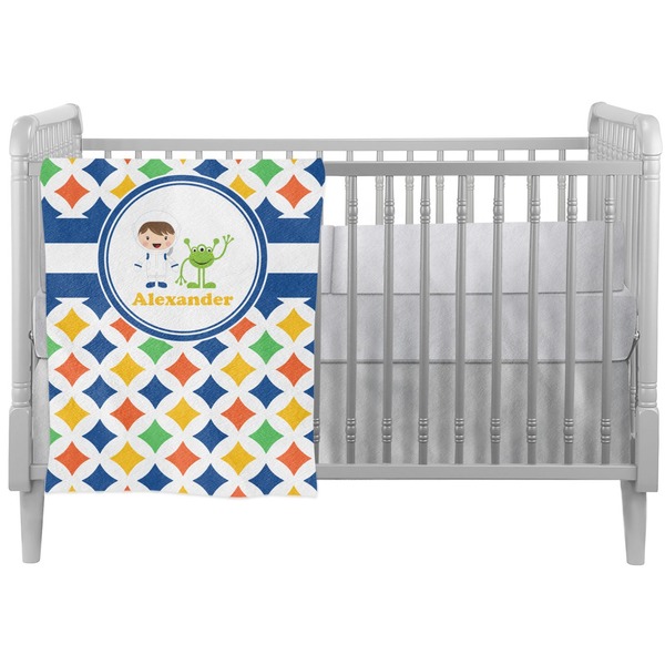 Custom Boy's Astronaut Crib Comforter / Quilt (Personalized)