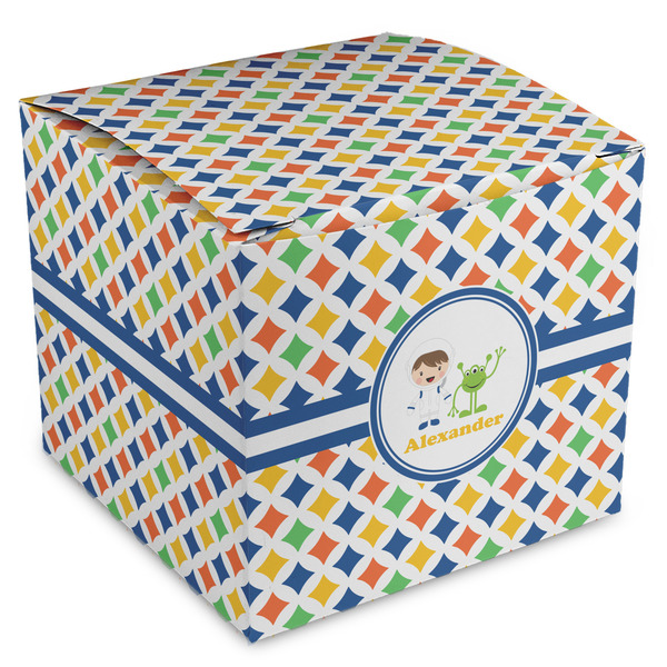 Custom Boy's Astronaut Cube Favor Gift Boxes (Personalized)