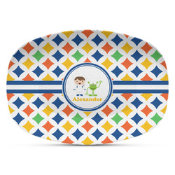Boy's Astronaut Plastic Platter - Microwave & Oven Safe Composite Polymer (Personalized)
