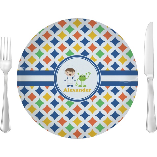 Custom Boy's Astronaut 10" Glass Lunch / Dinner Plates - Single or Set (Personalized)