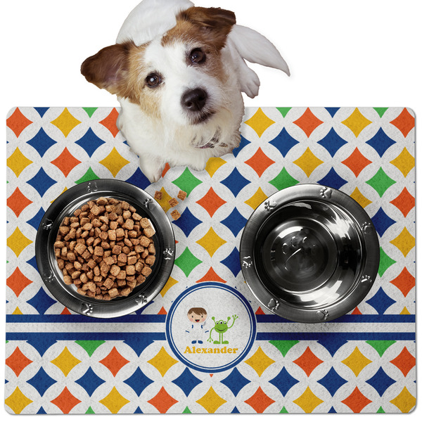 Custom Boy's Astronaut Dog Food Mat - Medium w/ Name or Text
