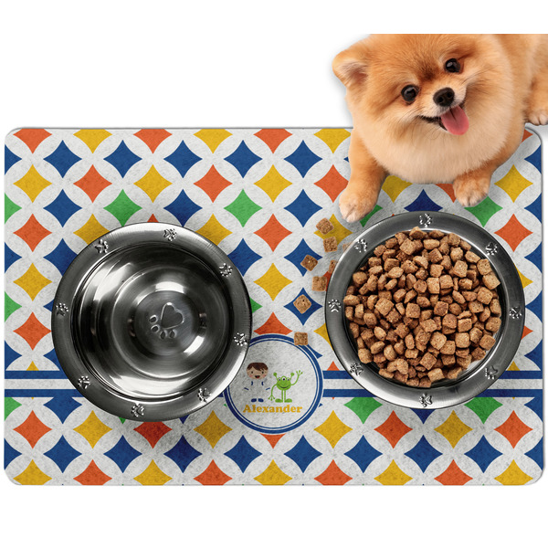 Custom Boy's Astronaut Dog Food Mat - Small w/ Name or Text