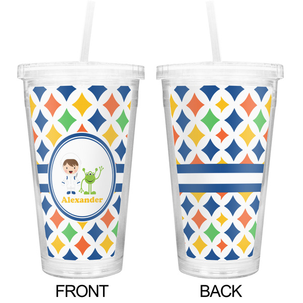 Boy's Astronaut Double Wall Tumbler with Straw - Approval