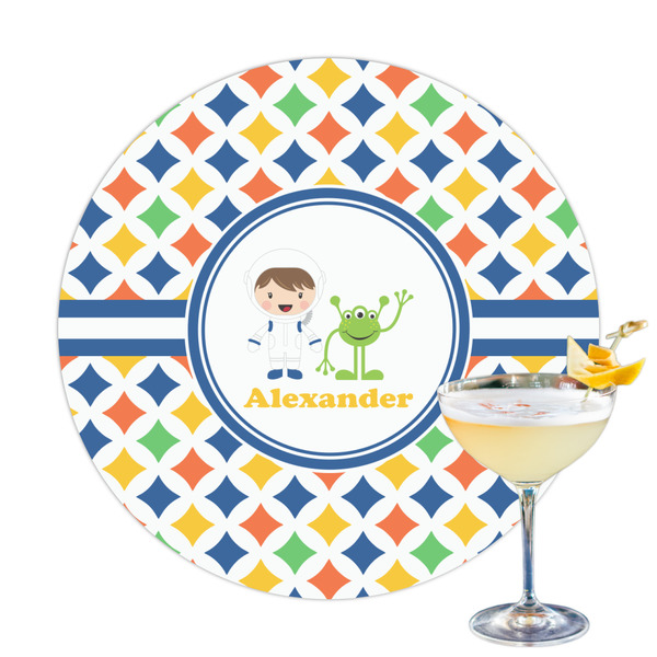 Custom Boy's Astronaut Printed Drink Topper - 3.25" (Personalized)