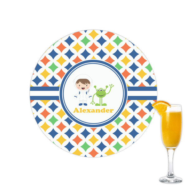 Custom Boy's Astronaut Printed Drink Topper - 2.15" (Personalized)
