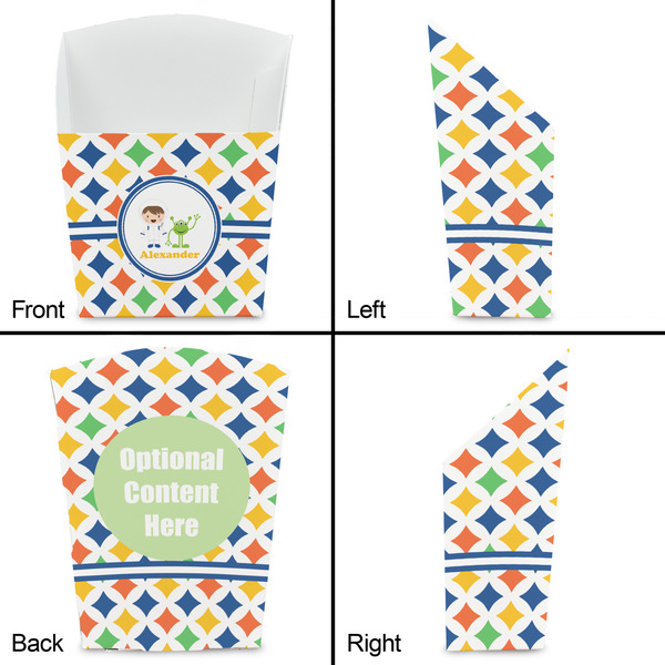 Boy's Astronaut French Fry Favor Box - Front & Back View