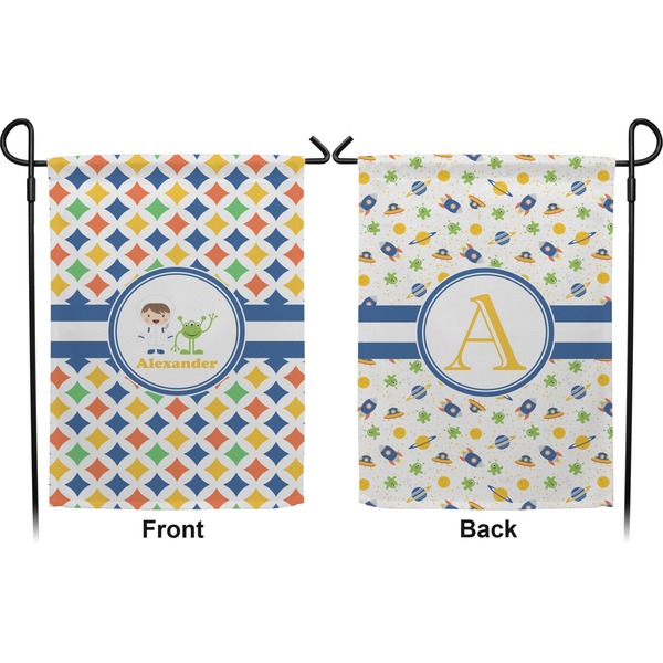 Boy's Astronaut Garden Flag - Double Sided Front and Back