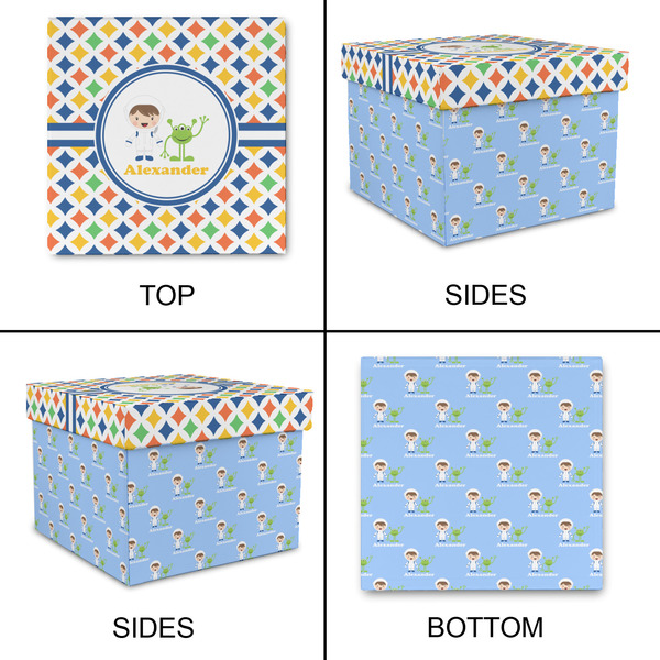 Boy's Astronaut Gift Boxes with Lid - Canvas Wrapped - Large - Approval
