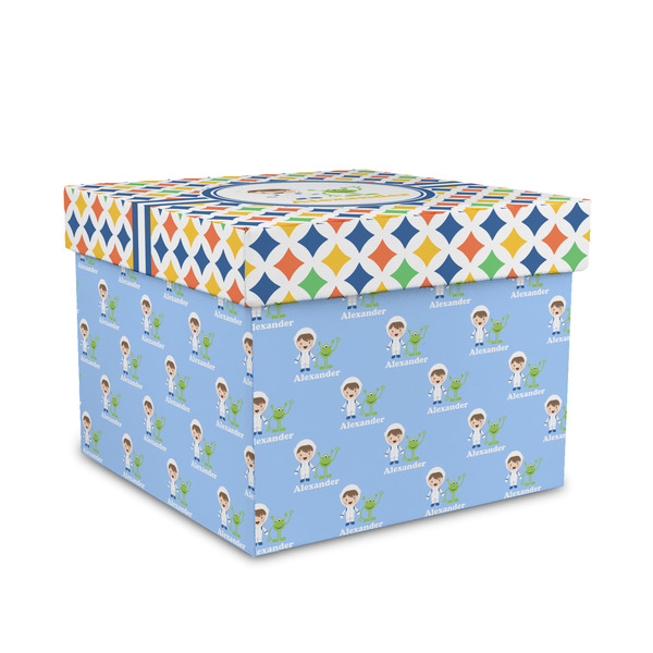 Custom Boy's Astronaut Gift Box with Lid - Canvas Wrapped - Medium (Personalized)