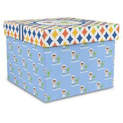 Boy's Astronaut Gift Box with Lid - Canvas Wrapped - XX-Large (Personalized)