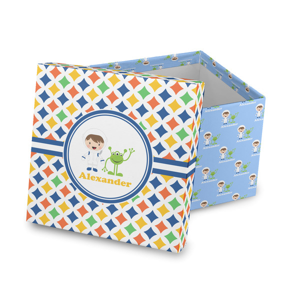 Custom Boy's Astronaut Gift Box with Lid - Canvas Wrapped (Personalized)