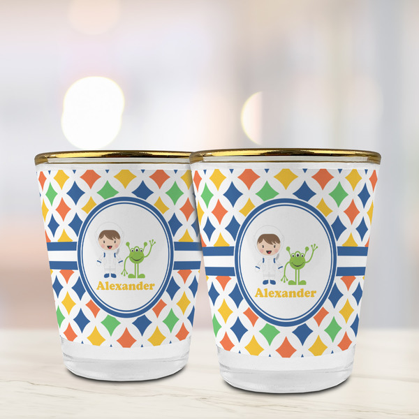 Boy's Astronaut Glass Shot Glass - with gold rim - LIFESTYLE