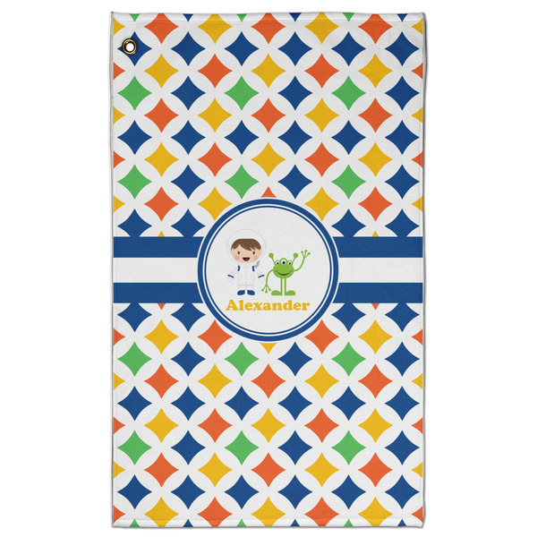 Custom Boy's Astronaut Golf Towel - Poly-Cotton Blend - Large w/ Name or Text