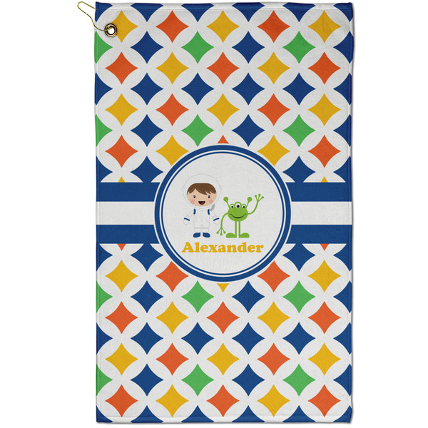 Custom Boy's Astronaut Golf Towel - Poly-Cotton Blend - Small w/ Name or Text