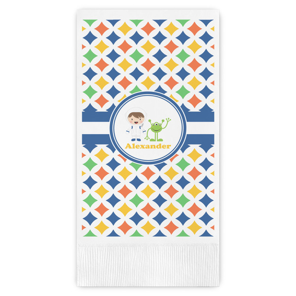 Custom Boy's Astronaut Guest Napkins - Full Color - Embossed Edge (Personalized)