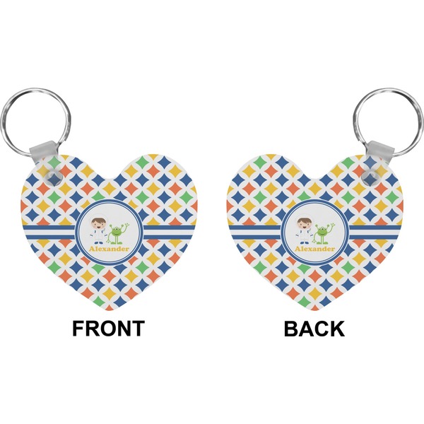 Boy's Astronaut Heart Keychain (Front + Back)