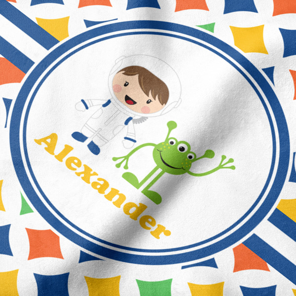 Boy's Astronaut Hooded Baby Towel- Detail Close Up