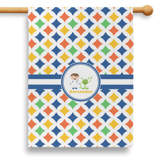 Custom Boy's Astronaut 28" House Flag (Personalized)