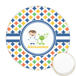 Boy's Astronaut Printed Cookie Topper - Round (Personalized)