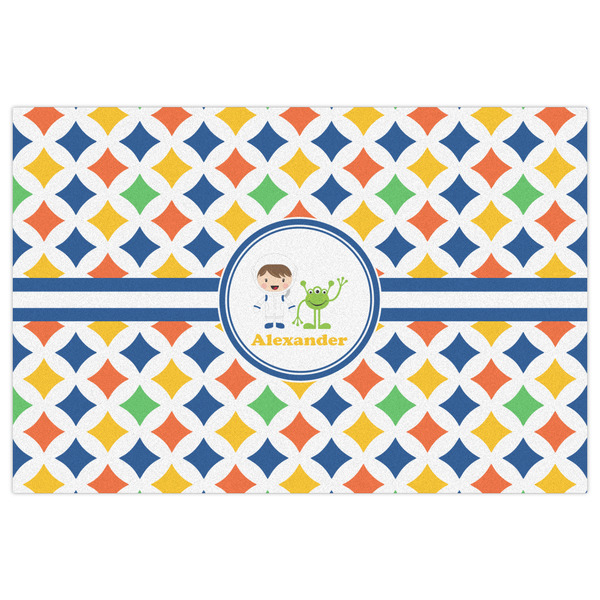 Boy's Astronaut Indoor / Outdoor Rug - 4'x6' - Front Flat