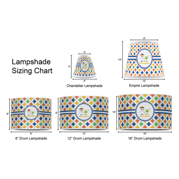 Boy's Astronaut Lampshade Sizing Chart