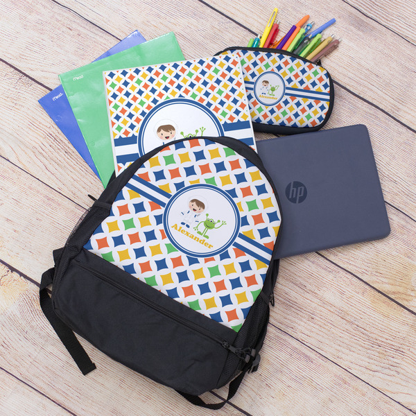 Boy's Astronaut Large Backpack - Black - With Stuff