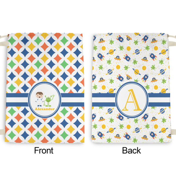Boy's Astronaut Large Laundry Bag - Front & Back View