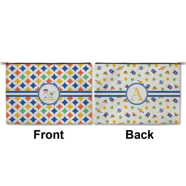 Boy's Astronaut Large Zipper Pouch Approval (Front and Back)