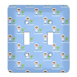 Boy's Astronaut Light Switch Cover (2 Toggle Plate) (Personalized)