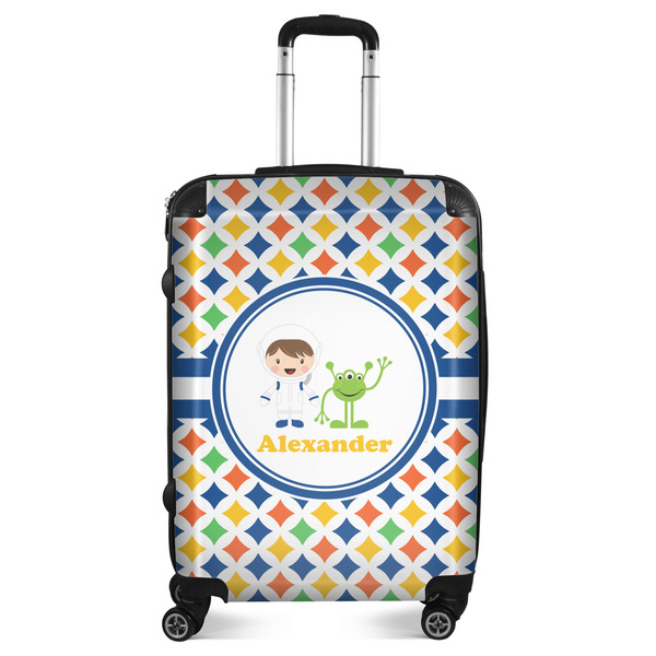 Custom Boy's Astronaut Suitcase - 24" Medium - Checked (Personalized)