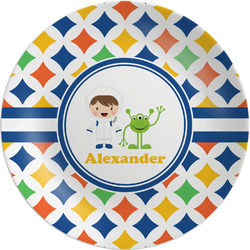 Boy's Astronaut Melamine Salad Plate - 8" (Personalized)