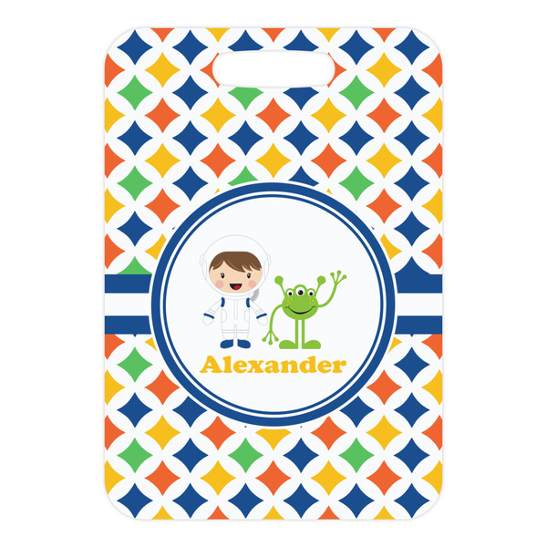 Boy's Astronaut Metal Luggage Tag - Front Without Strap