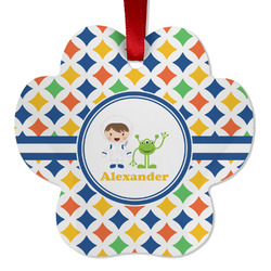 Boy's Astronaut Metal Paw Ornament - Double Sided w/ Name or Text