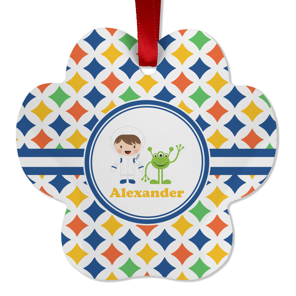 Boy's Astronaut Metal Paw Ornament - Front